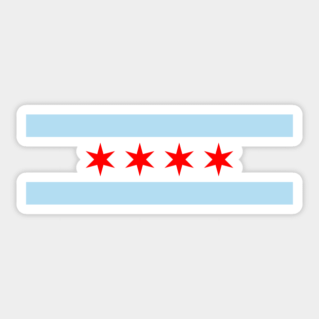 Chicago City Flag White, Blue, Red Sticker by Culture-Factory